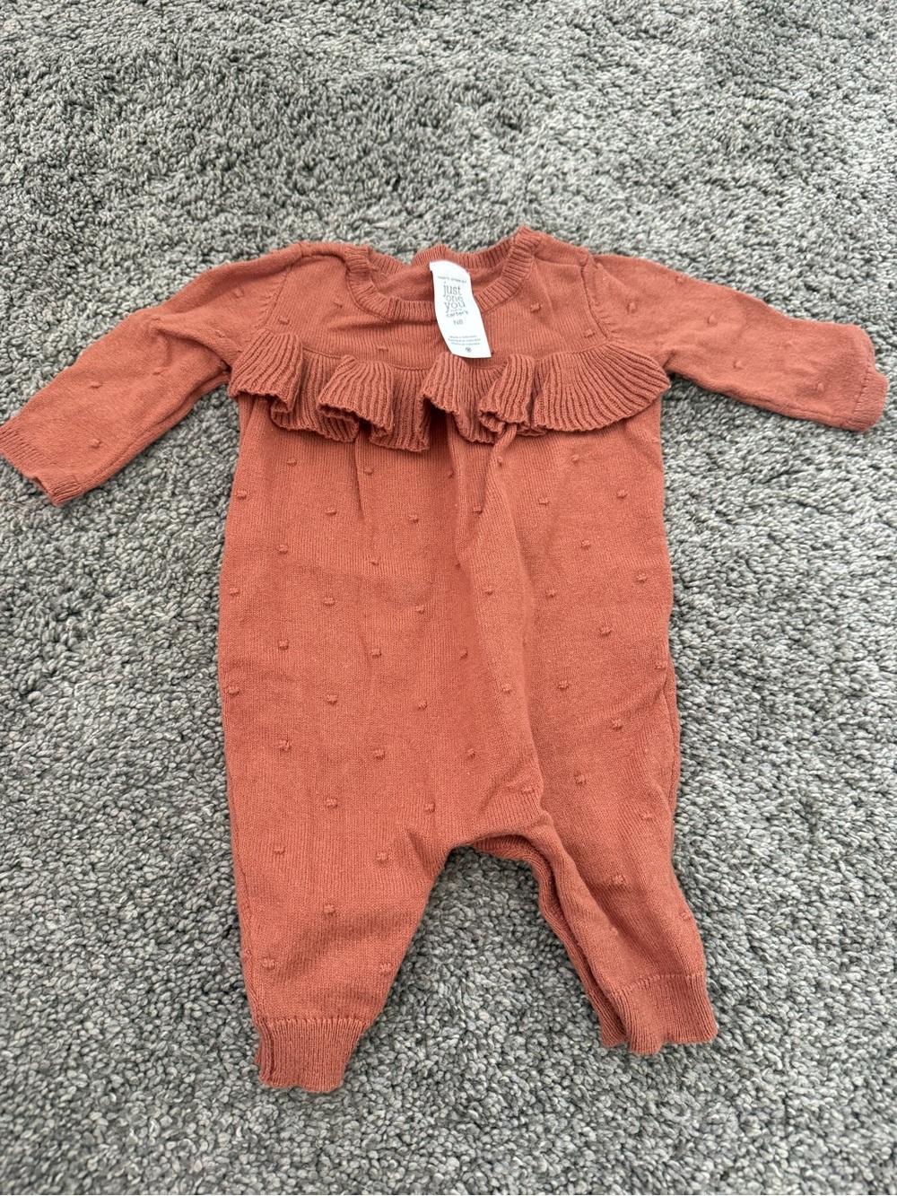 Carter's Rust Knit Ruffle One-Piece Bodysuit